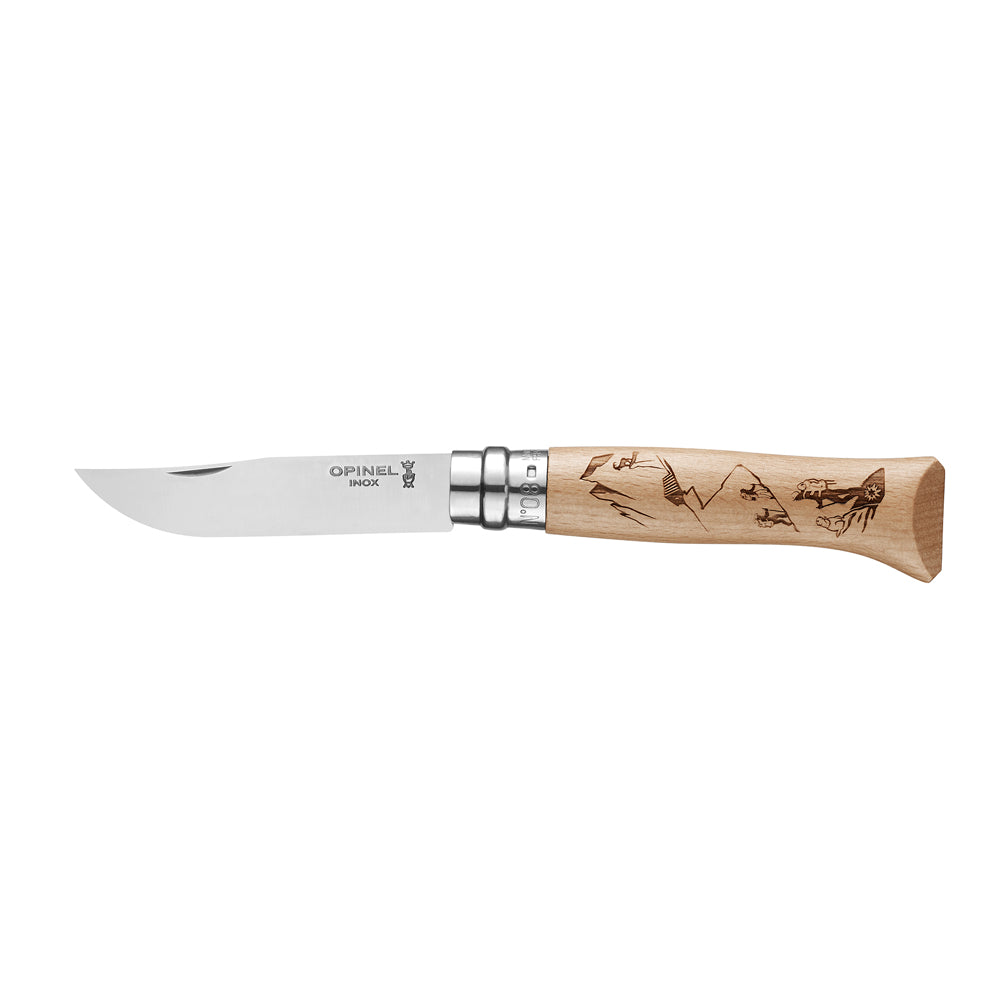 Couteau gravé lame 8.5 cm Sport Rando Opinel - Mathon - 1