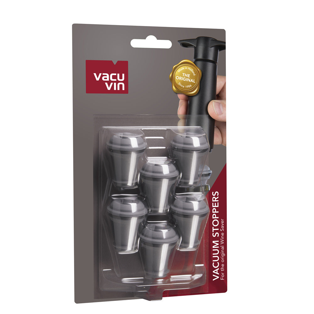 Boîte de 6 bouchons gris à vin Vacuvin - Mathon - 2