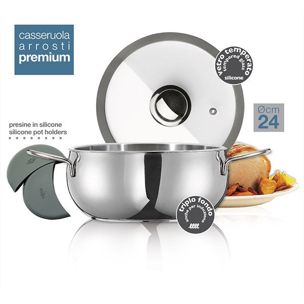 Faitout inox avec couvercle Premium 24 cm 5 L Inoxriv - Mathon - 3