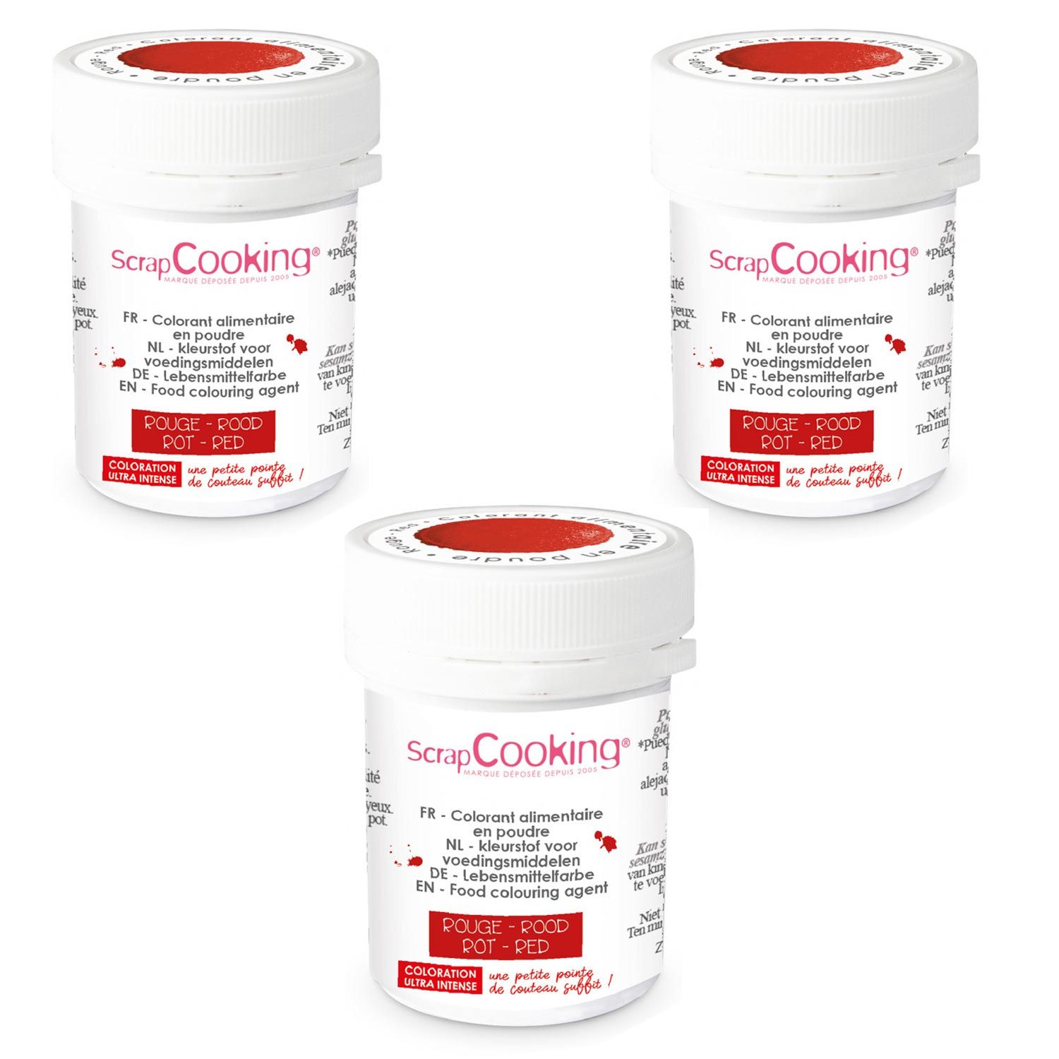 Colorant alimentaire en poudre 15 g - rouge Scrapcooking - Mathon