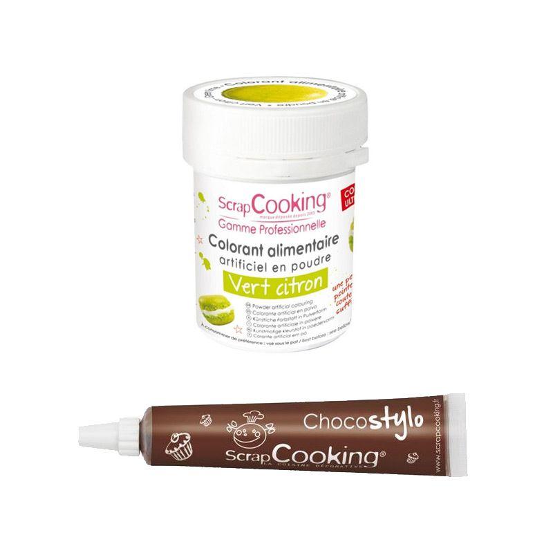 Stylo chocolat + Colorant alimentaire Vert citron Scrapcooking - Mathon