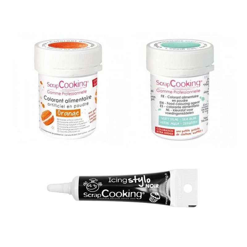 2 colorants alimentaires orange-vert d