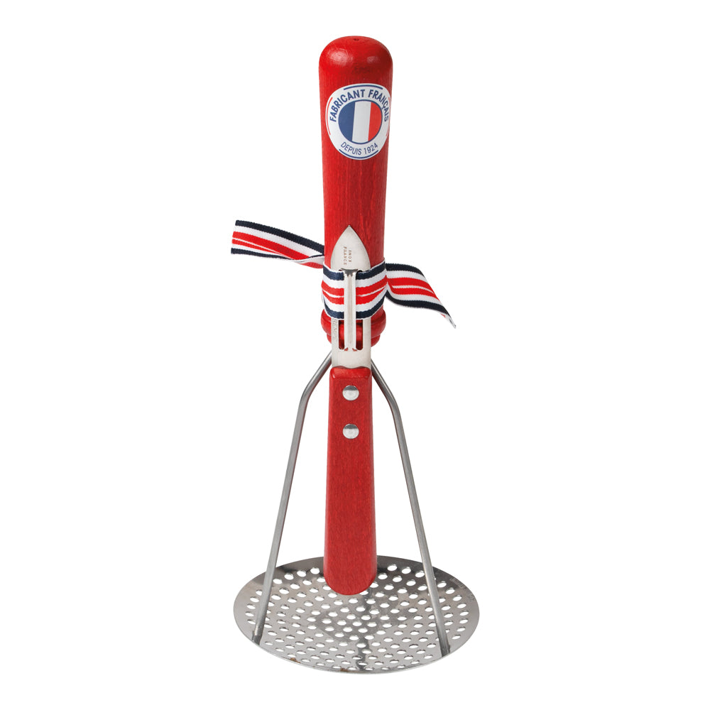 Ensemble presse purée et éplucheur rouge en bois de hêtre Roger Orfèvre - Mathon