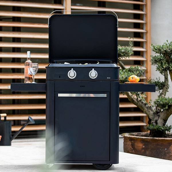 Plancha à gaz Combo enosign 65 bleu navy 2 feux ENO - Mathon - 1