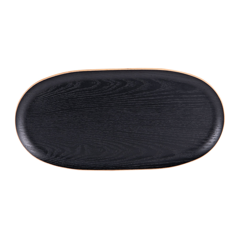 Plateau ovale bois noir 31x15 cm Table passion - Mathon - 1