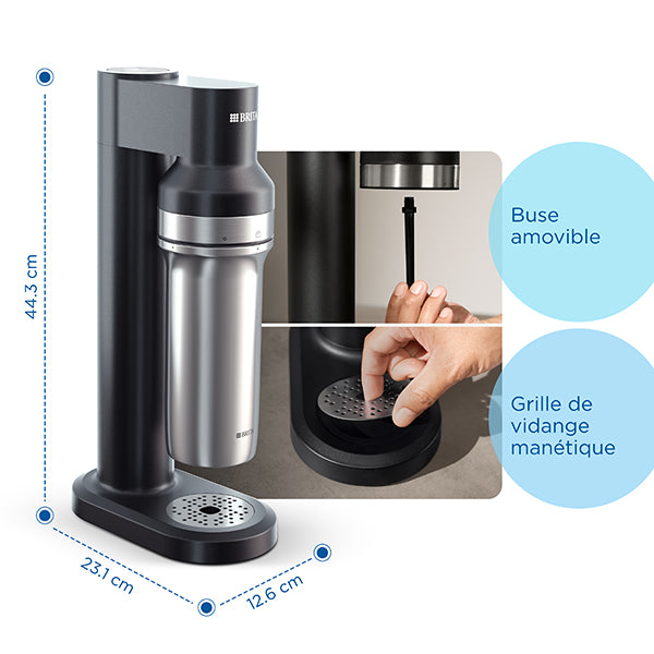 Machine à eau pétillante SodaTRIO noire Brita france - Mathon - 5