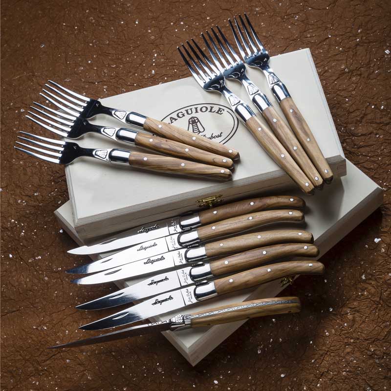 Coffret 6 couteaux laguiole bois olivier Jean Dubost - Mathon - 4