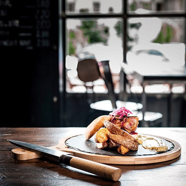 Planche ronde ardoise et bambou 25 cm Lacor - Mathon - 2