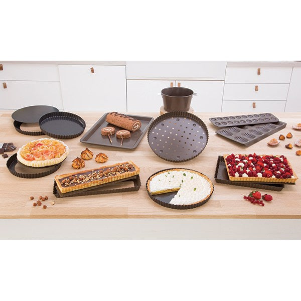 Moule à tarte amovible acier revêtu bords cannelés 24,5 cm Mathon - Mathon - 3