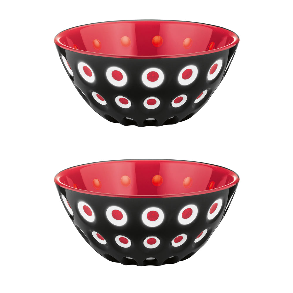 Lot de 2 bols 12 cm Le Murrine noir et rouge Guzzini - Mathon