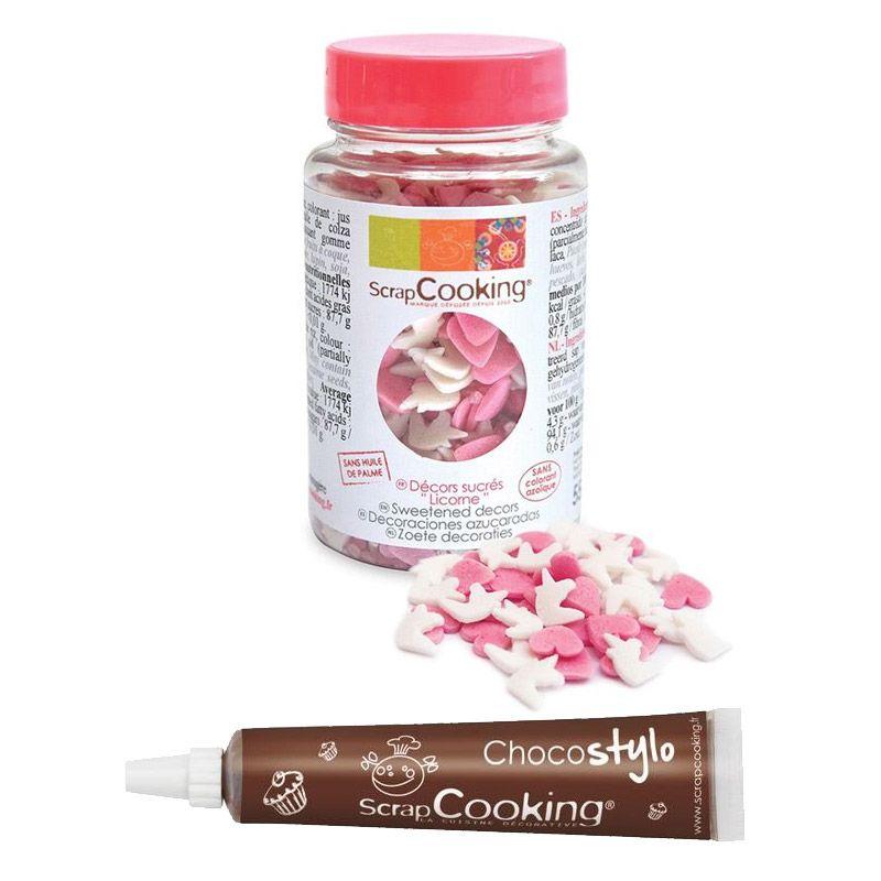 Décors sucrés Licorne + Stylo chocolat Scrapcooking - Mathon