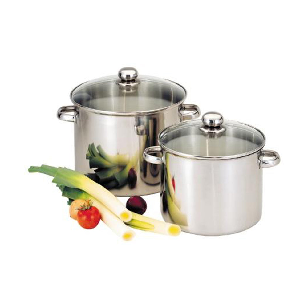 Lot de 5 Traiteurs inox + couvercles verre 24/26/28/30/32 cm Baumalu - Mathon - 1