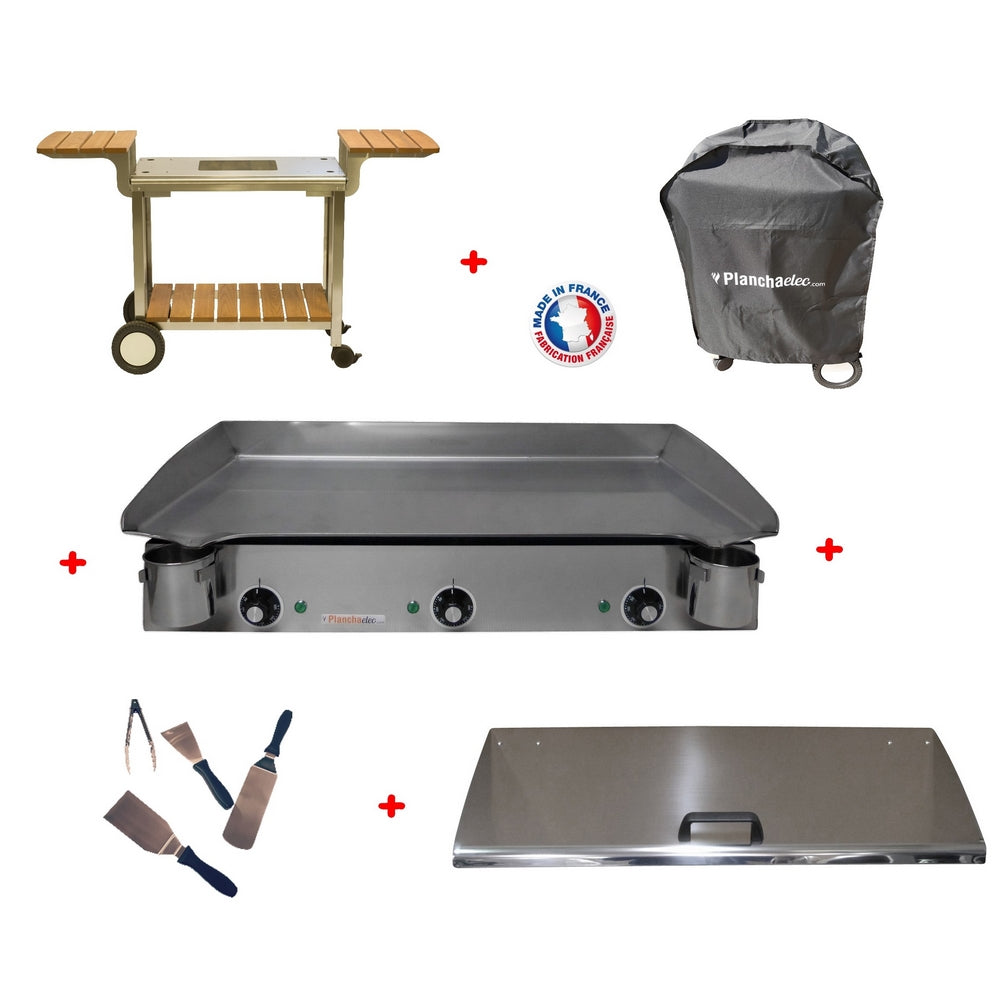 Pack plancha électrique  Lux 830 Inox - Chariot Elysée 831 Planchaelec - Mathon - 1
