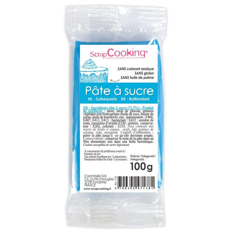 Pâte à sucre bleue 100 g Scrapcooking - Mathon