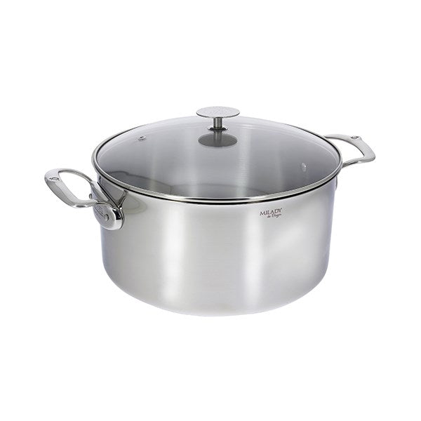 Faitout inox Milady avec couvercle en verre 28 cm 8 L De Buyer - Mathon - 1