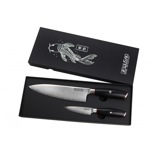 Coffret 2 couteaux chef + office Wusaki Fujiko Black 10Cr Wusaki - Mathon - 1