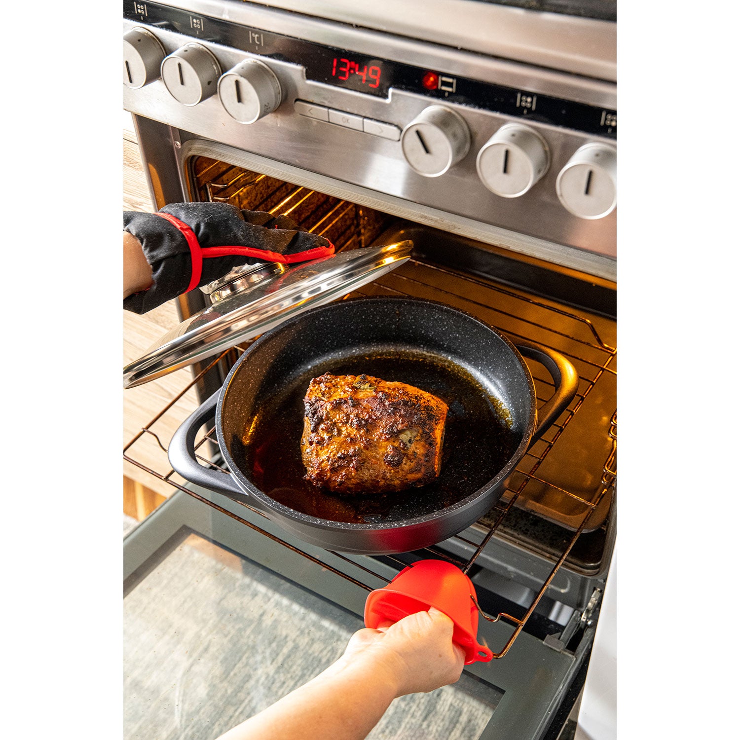 Batterie de Cuisine Induction 6 Pièces Aluminium Fonte 3 Casseroles 3 Couvercles  Noir BRI-MGK18 - Mathon - 3