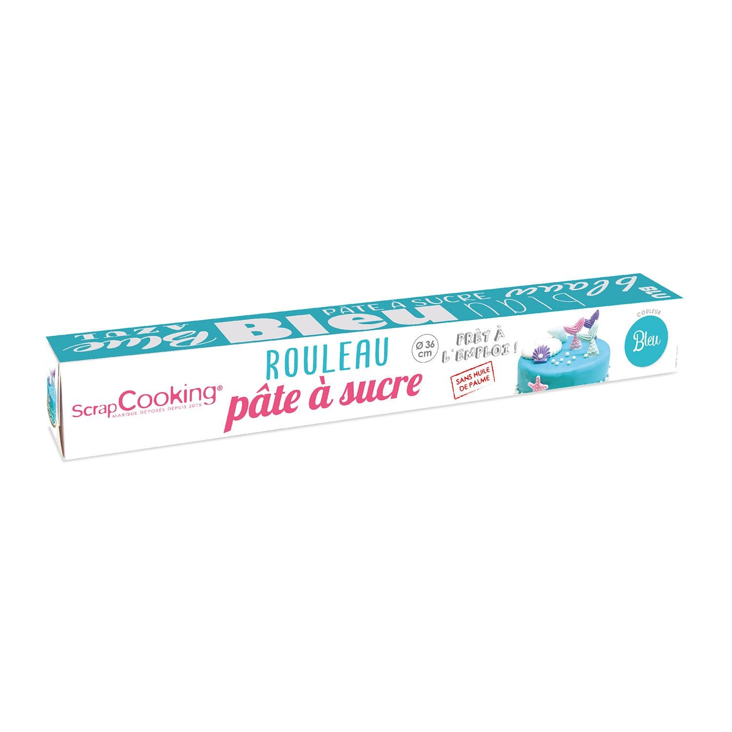Pâte à sucre en rouleau - Bleu - 430 g Scrapcooking - Mathon