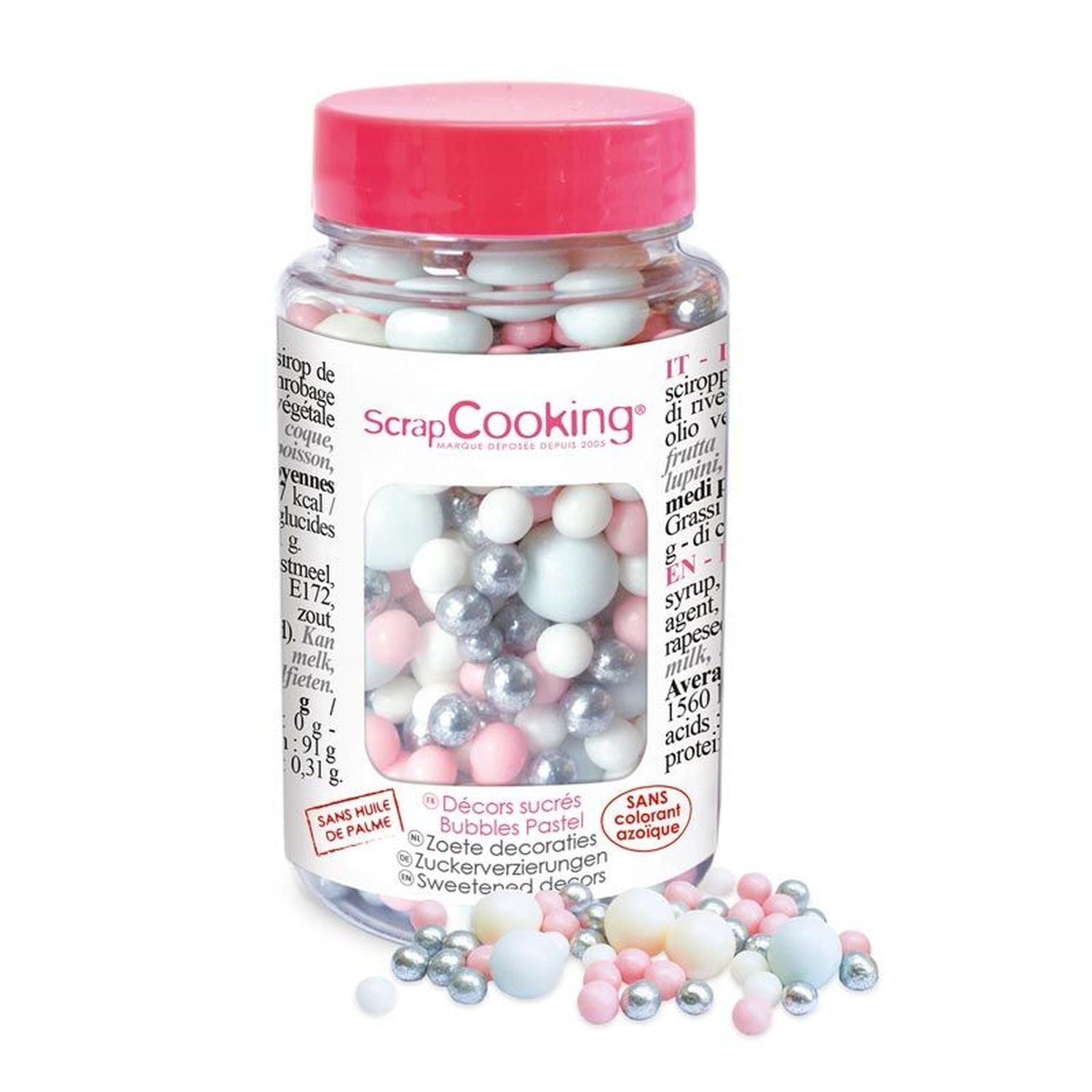 Décors sucrés boules pastel 140 g Scrapcooking - Mathon