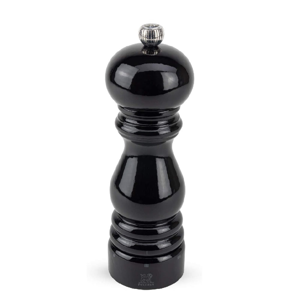 Moulin à sel 18 cm en bois laqué noir Paris u