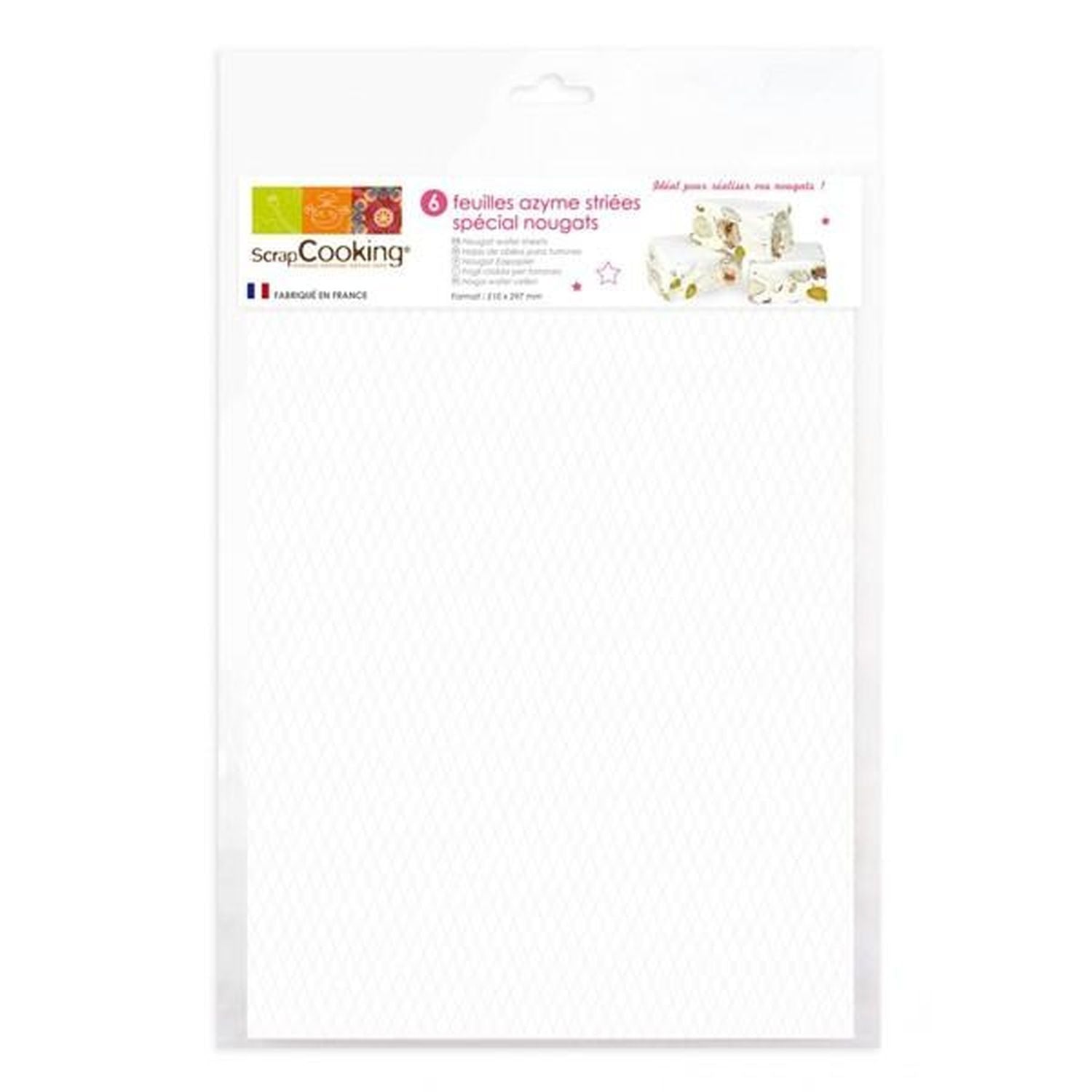 30 feuilles azymes blanches A4 pour nougat Scrapcooking - Mathon