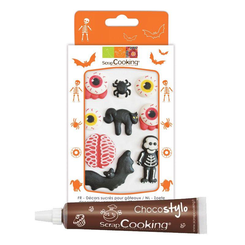 Décors sucrés Horreur + 1 Stylo chocolat Scrapcooking - Mathon