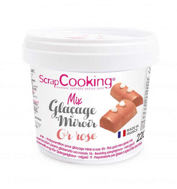 Glaçage effet miroir doré rose 220 g Scrapcooking - Mathon