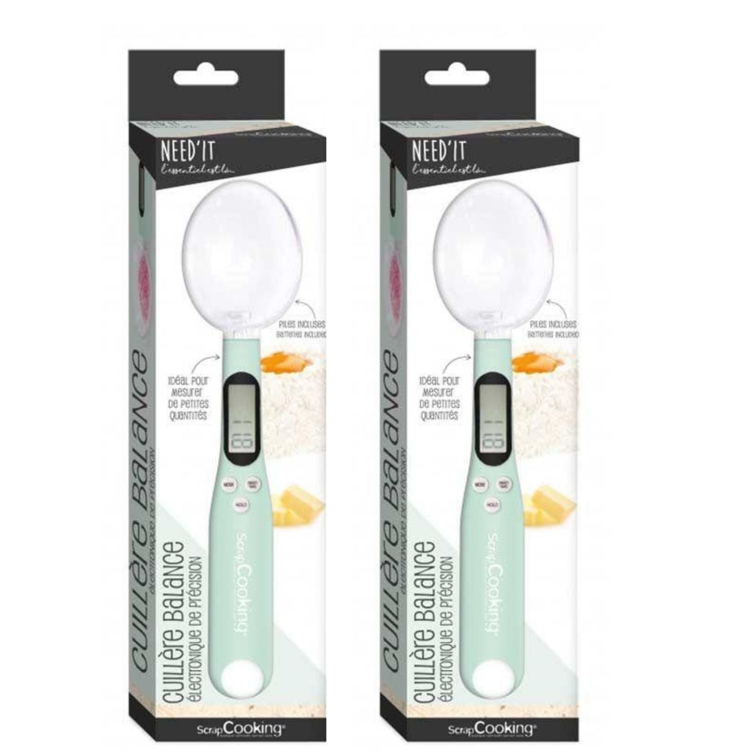 2 cuillères balance digitale Scrapcooking - Mathon