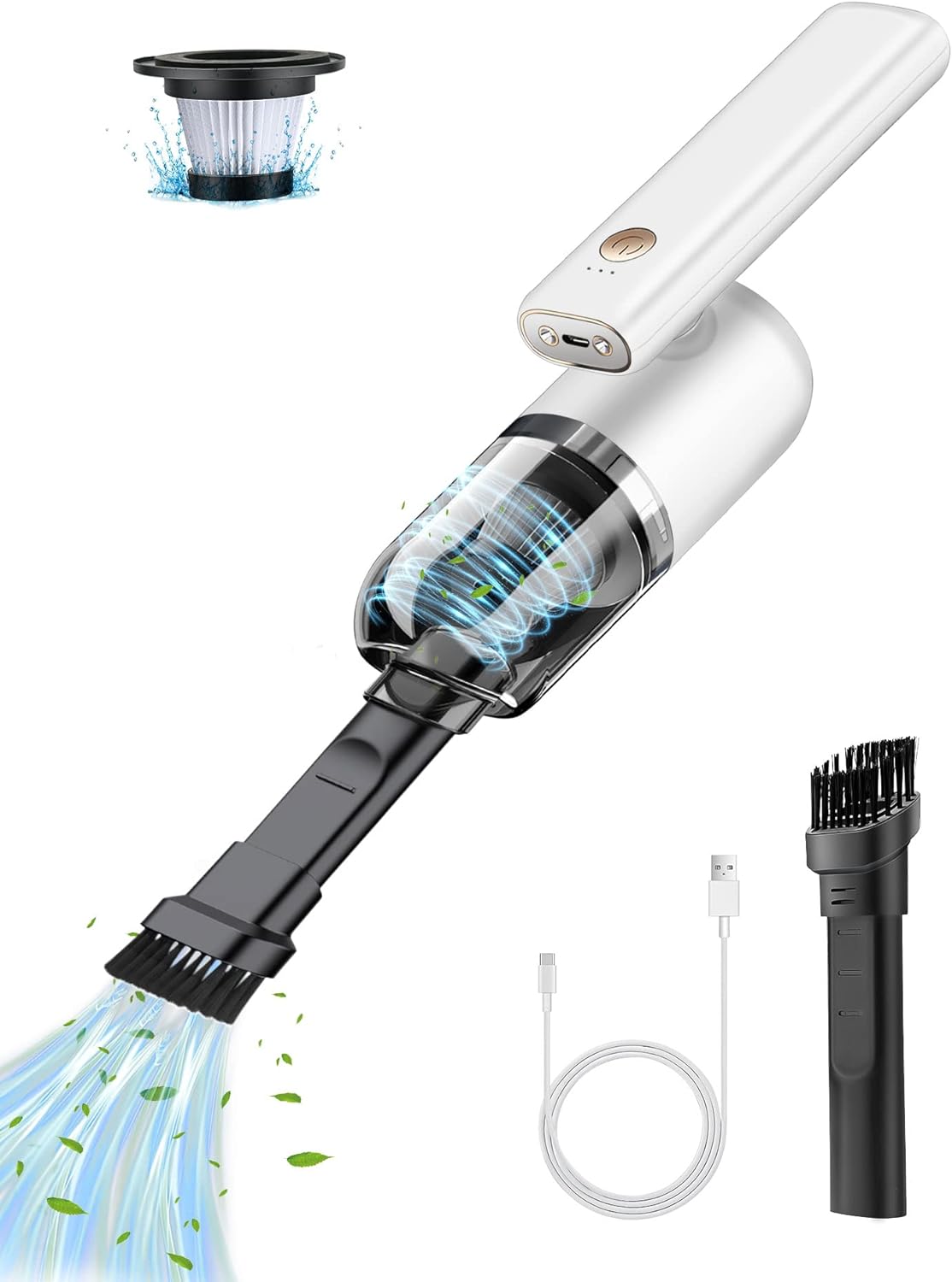 Aspirateur de table sans fil à Rotation de 180 Degrés rechargeable 7000PA blanc Vendos85 - Mathon