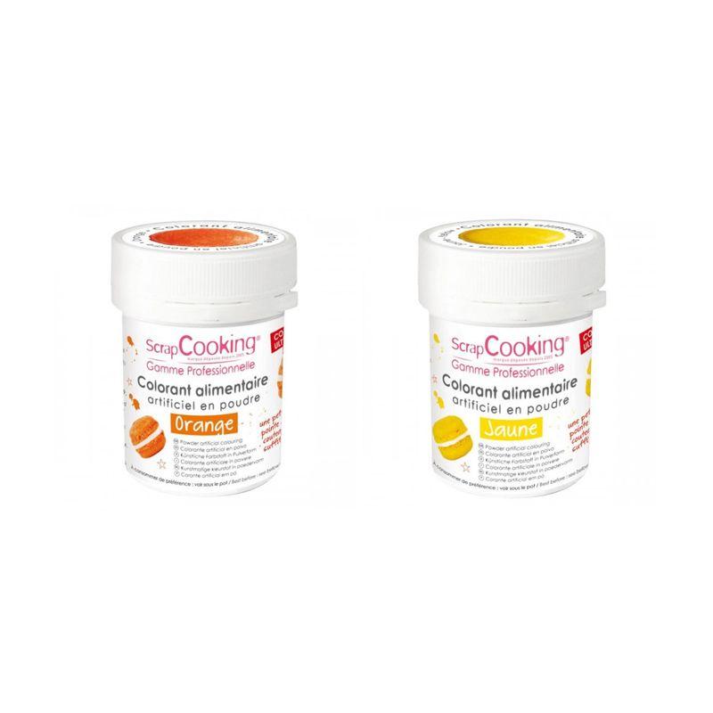 2 colorants alimentaires en poudre - orange-jaune Scrapcooking - Mathon