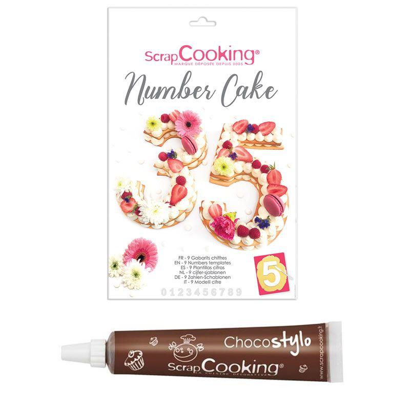 Coffret Number cake + 1 Stylo chocolat Scrapcooking - Mathon