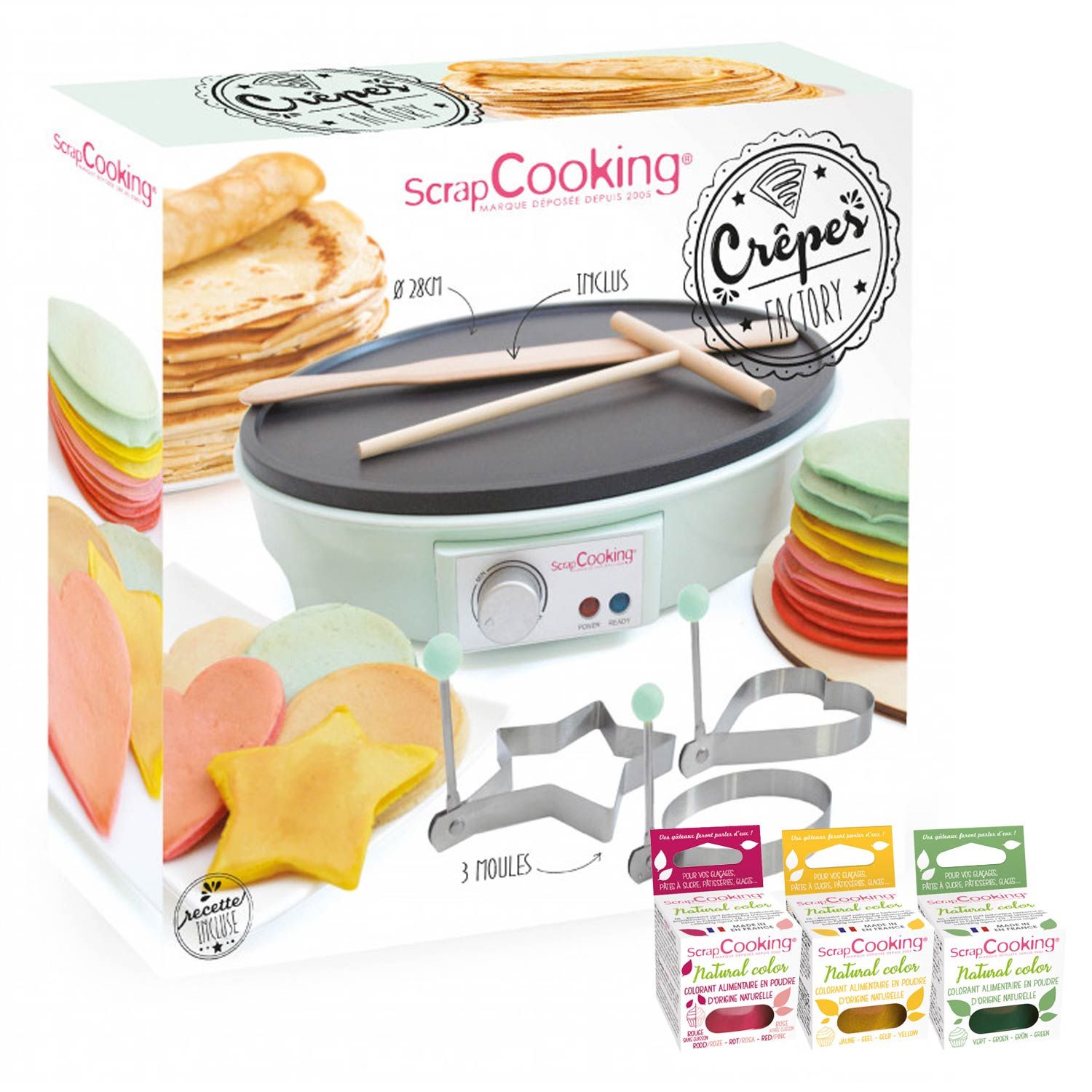 Crepe factory avec colorants naturels Scrapcooking - Mathon