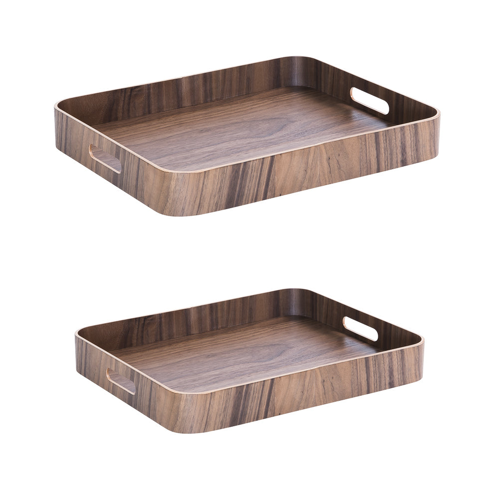Set de 2 plateaux rectangles brun Table passion - Mathon