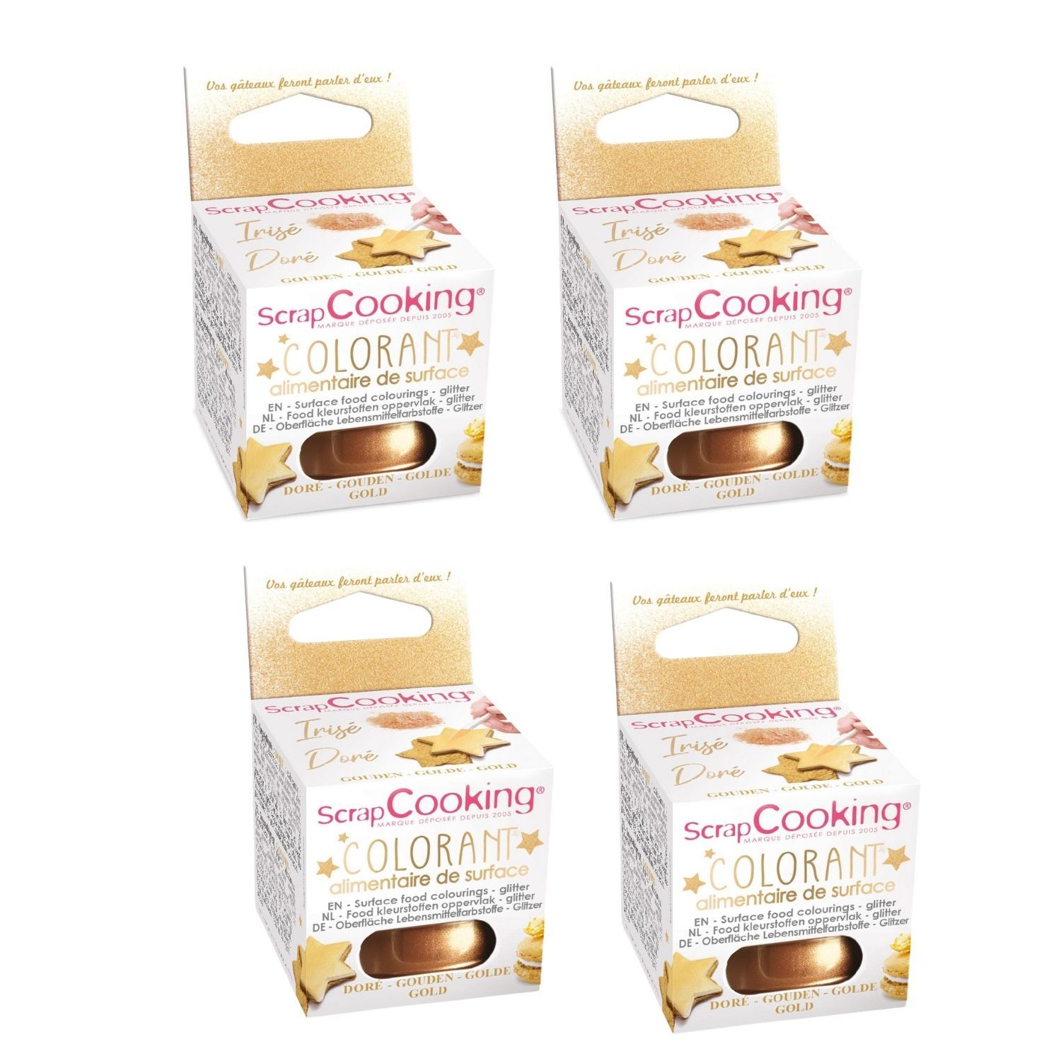 Colorant alimentaire de surface en poudre doré 20 g Scrapcooking - Mathon