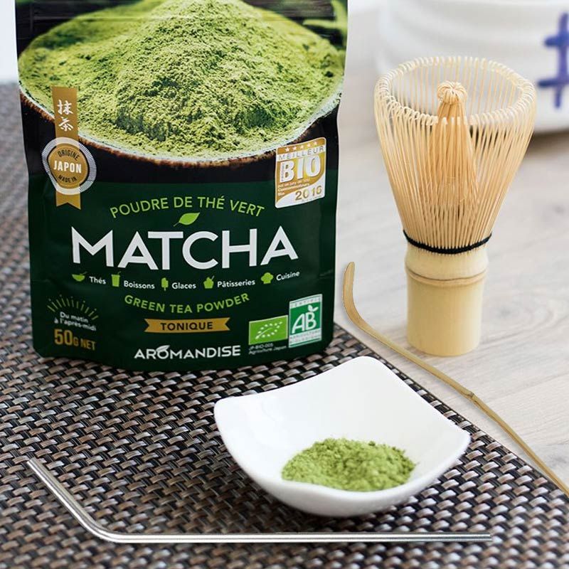 Thé Matcha + fouet + cuillère en bambou + 4 pailles inox Youdoit - Mathon