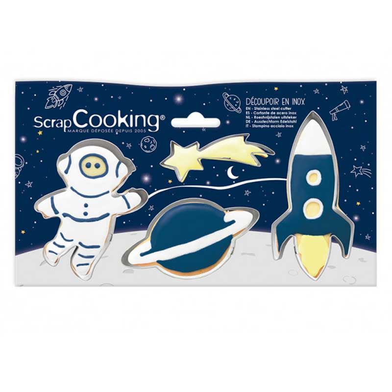 4 emporte-pièces Espace et galaxie Scrapcooking - Mathon