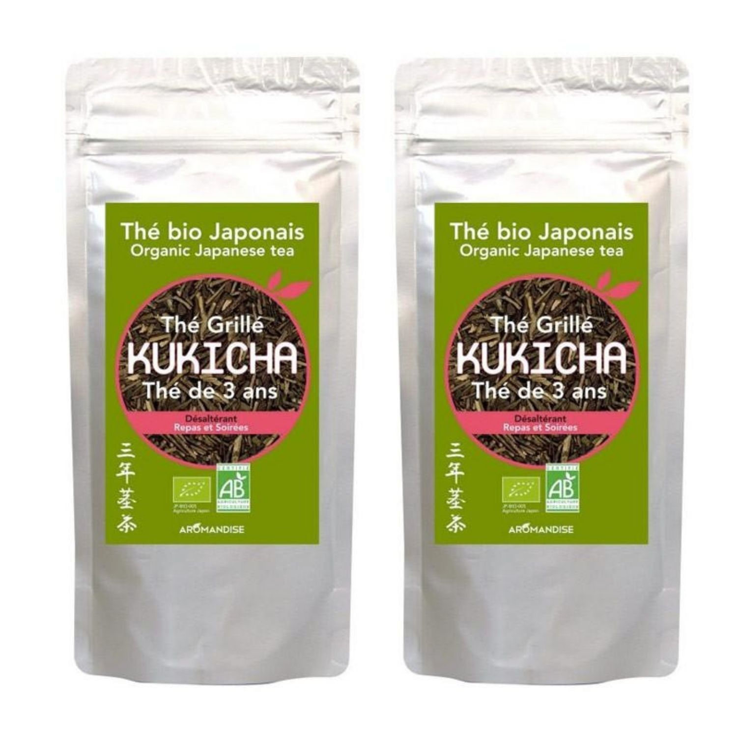 Brindilles de thé vert bio japonais Kukicha 160 g Aromandise - Mathon