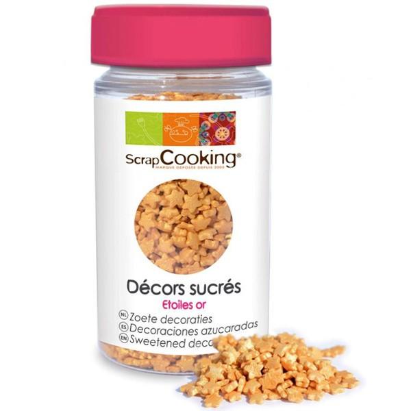 Décors sucrés étoiles dorées Scrapcooking - Mathon