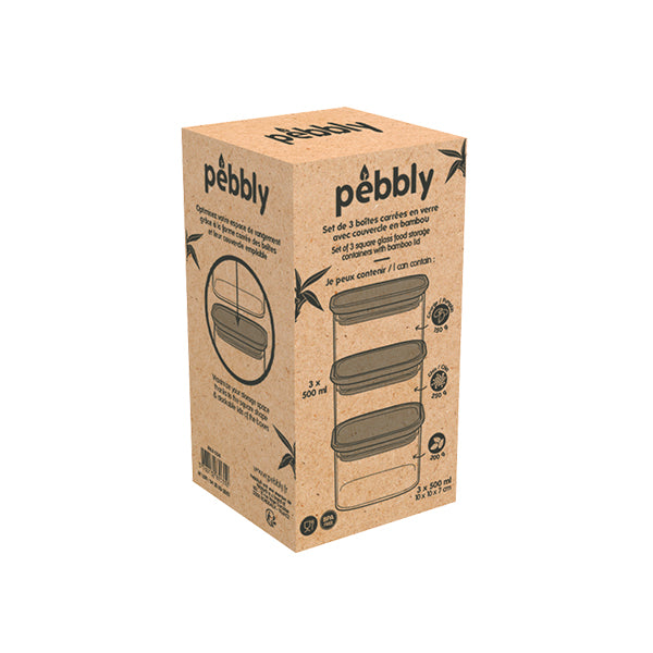 Set de 3 boîtes 500 mL Pebbly - Mathon - 3