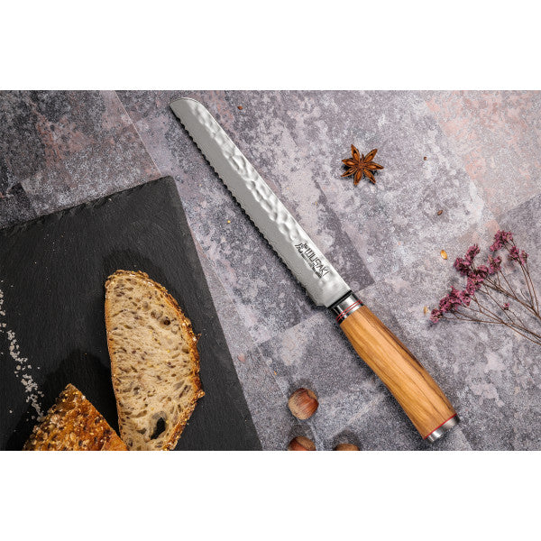 Couteau pour pains damas 10Cr Wusaki 20cm avec dents Wusaki - Mathon - 3