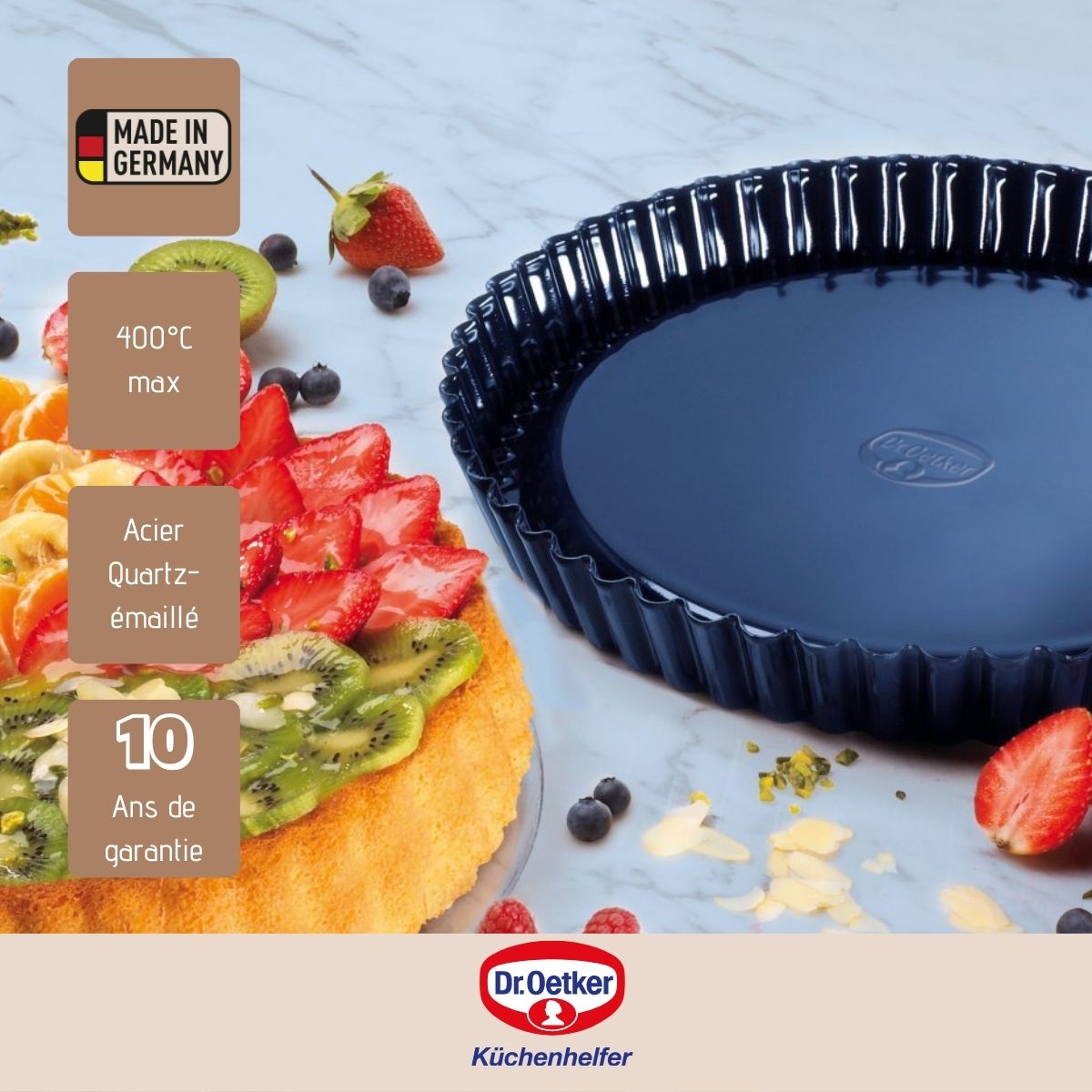 Plat à tarte 28 cm avec revêtement en quartz émaillé Back Liebe Dr. Oetker - Mathon - 4