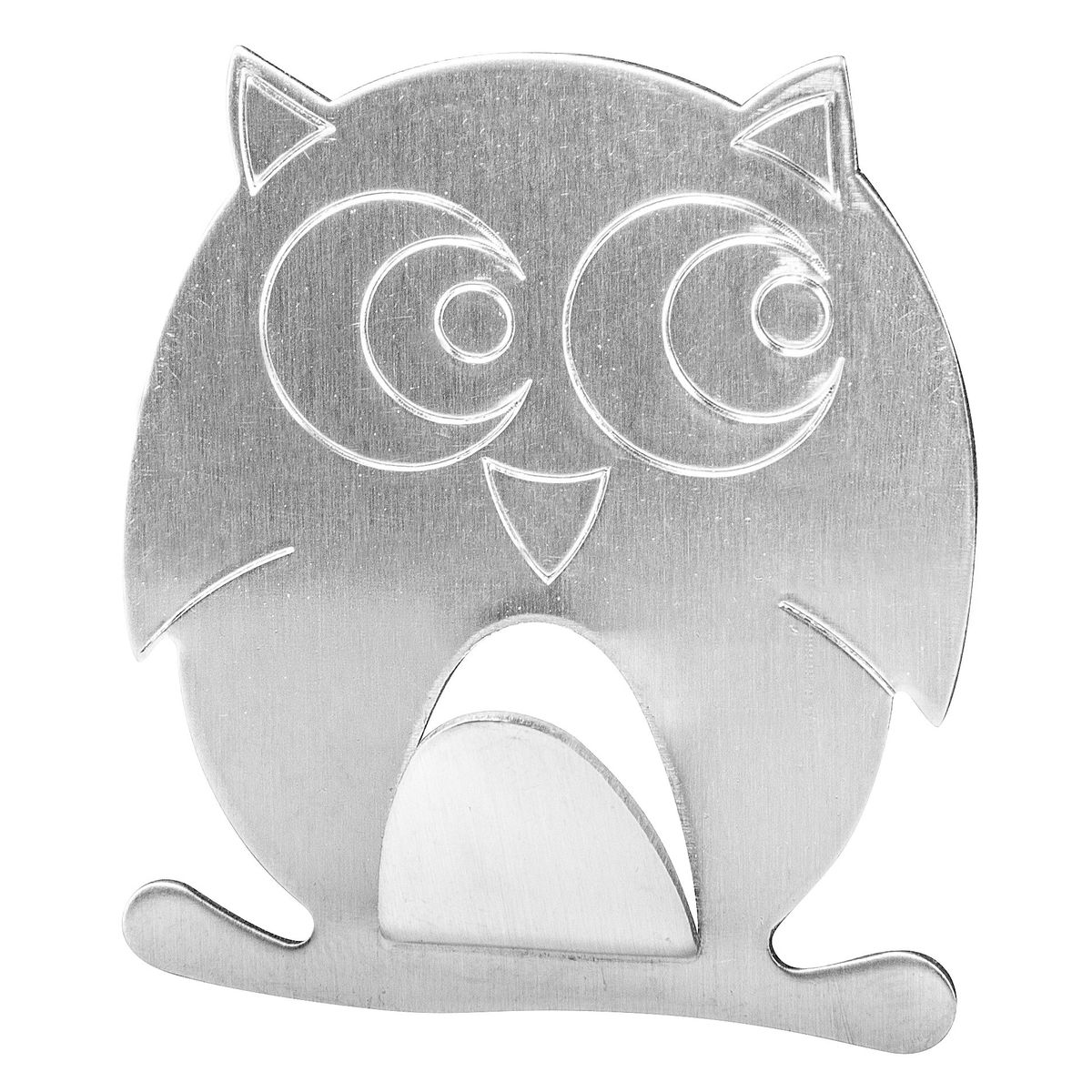 Crochet mural adhésif inox en forme de hibou Tecno Fackelmann - Mathon