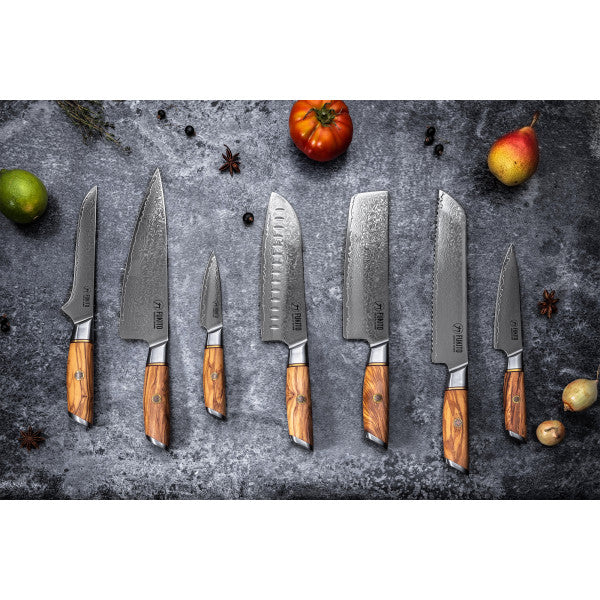 Couteau Fukito Olive Damas modèle Nakiri 17cm Fukito - Mathon - 6