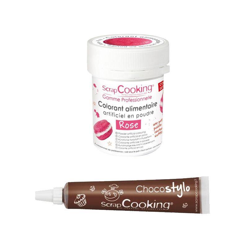 Stylo chocolat + Colorant alimentaire Rose Scrapcooking - Mathon