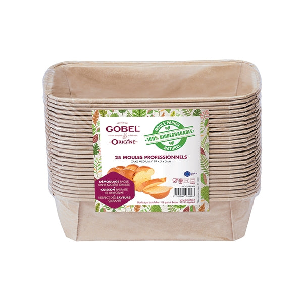 Pack de 25 moules cake en papier médium 19 cm x 5 x 5 cm Gobel - Mathon - 1