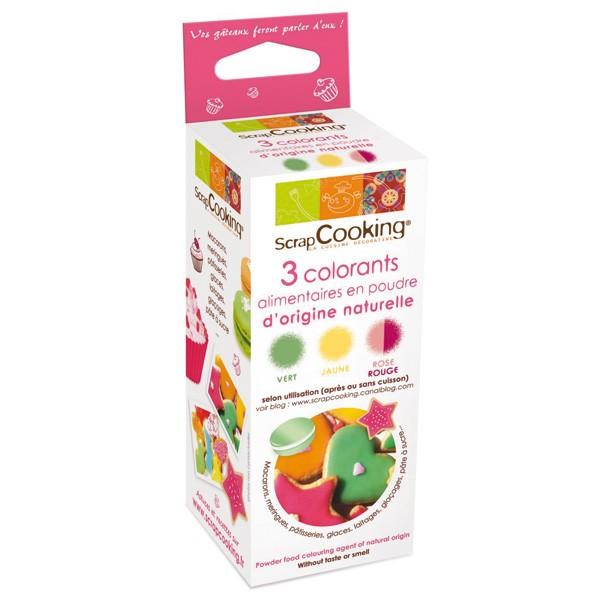 Kit Colorants naturels rouge / vert / jaune Scrapcooking - Mathon