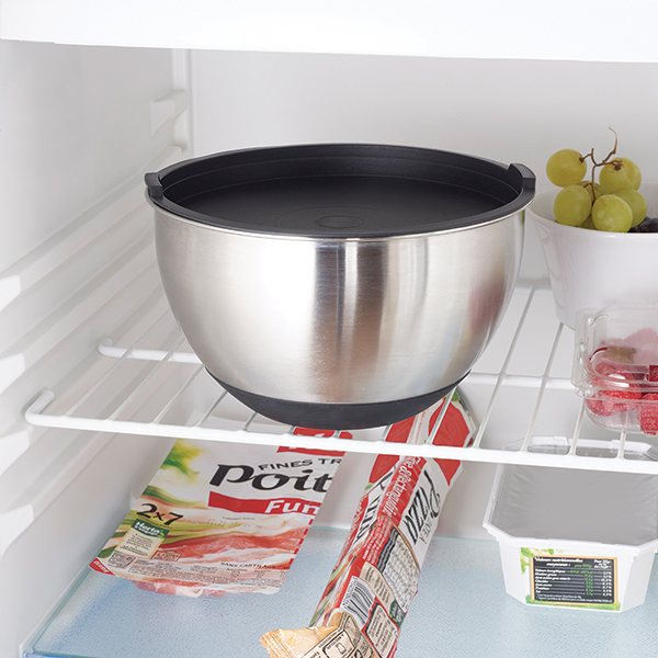 Set de 2 bols pâtissiers inox avec couvercle et base en silicone 20 et 24 cm Mathon - Mathon - 4