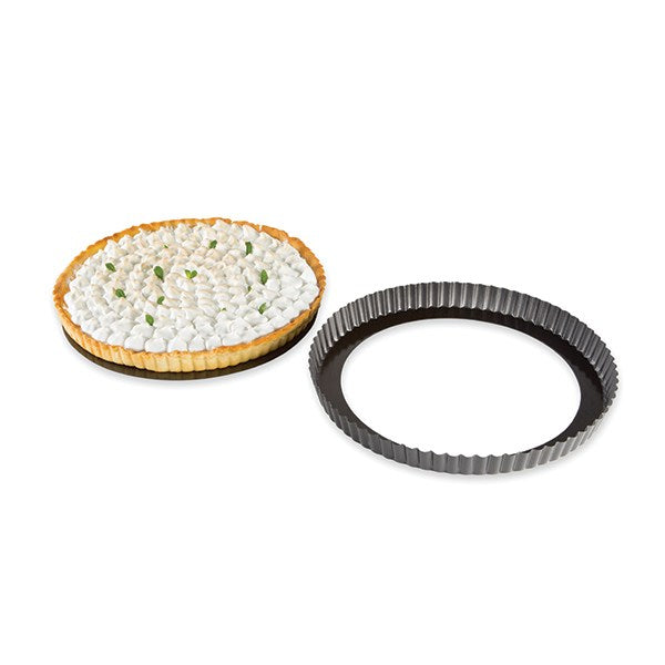 Moule à tarte amovible acier revêtu antiadhérent bords cannelés 28 cm Mathon - Mathon - 3