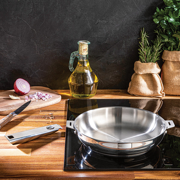 Poêle tout inox Clips’Inox sans manche 28 cm Mathon - Mathon - 2