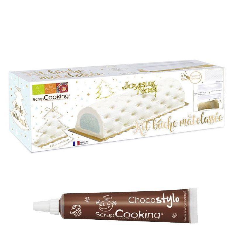 Moule à bûche de Noël matelassée + 1 Stylo chocolat Scrapcooking - Mathon